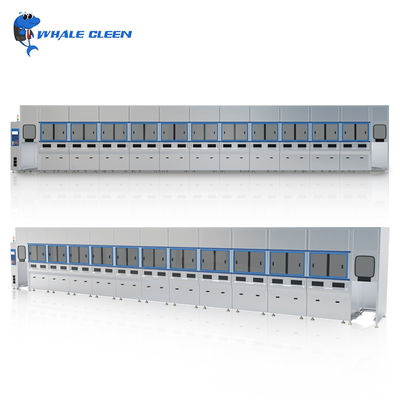 175L Pulizzatore ad ultrasuoni automatico PLC multi-serbatoio con braccio meccanico per parti automobilistiche e metalliche